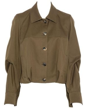 Loewe Cotton And Silk Blend Jacket - Green