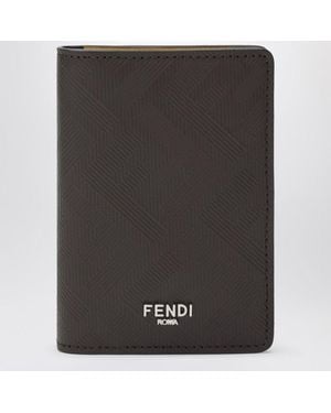 Fendi Leather Shadow Card Holder - Black