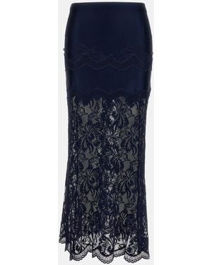 Rabanne Rabanne Lace Midi Skirt - Blue