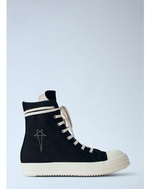 Rick Owens Drkshdw High-Top Canvas Sneakers - Blue