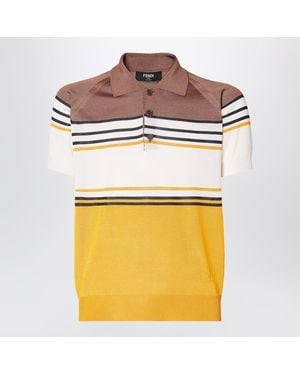 Fendi Multicolored Striped Viscose Polo Shirt