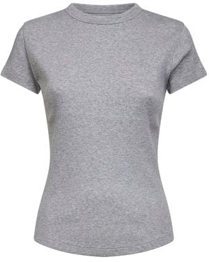 Isabel Marant Ribbed Cotton Taomi T-Shirt - Gray