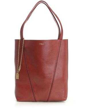 Chloé Chloã Spin Large Hammered Leather Tote Bag