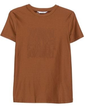 Max Mara Logo Cotton T-Shirt - Brown