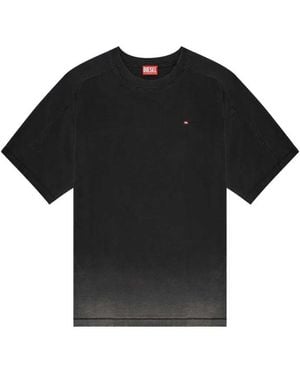 DIESEL Cotton T-Shirt With A Gradient Effect - Black