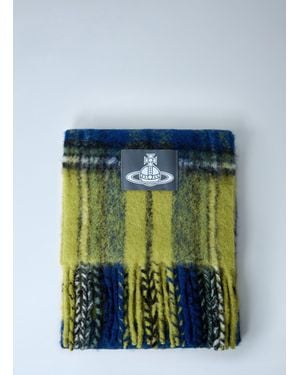 Vivienne Westwood Fringed Wool-Blend Scarf - Blue
