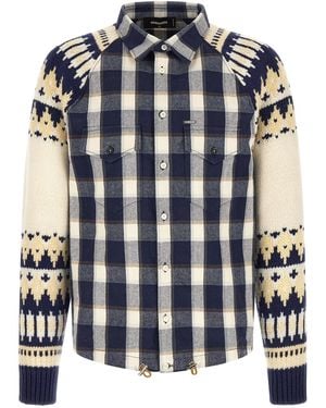 DSquared² 'Classic Check Drawstring' Shirt - Blue