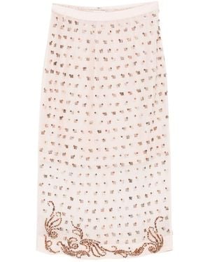 Dries Van Noten Sokna Embroidered Skirt - White