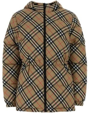Burberry Embroidered Polyester Padded Jacket - Gray