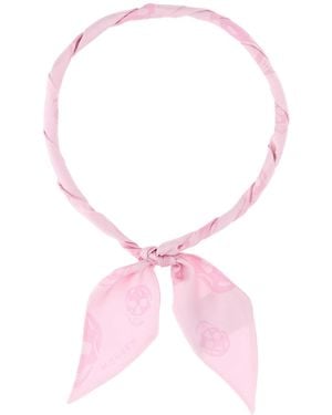 McQueen Printed Silk Foulard - Pink