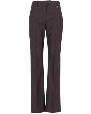 Burberry Checked Wool Tailored Pants - Blue