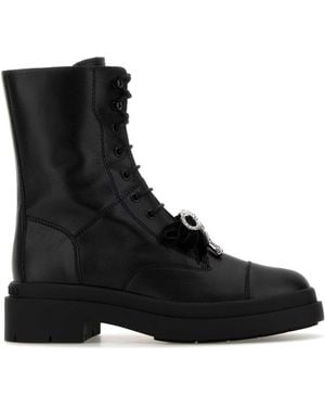 Jimmy Choo Leather Averi Boots - Black
