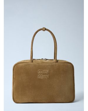 Miu Miu Suede Beau Handbag - Blue