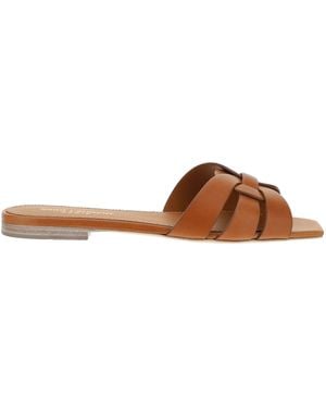 Saint Laurent Leather Sandals - Brown