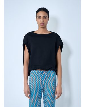 Dries Van Noten Draped Sleeve Top - Blue
