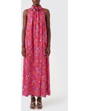 Max Mara Printed Silk Midi Dress - Red