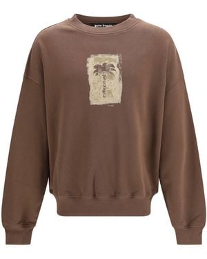 Palm Angels Palm Tree Crewneck Sweatshirt - Brown