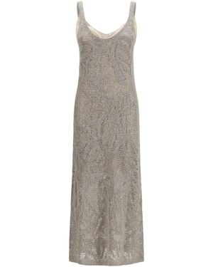 Brunello Cucinelli Dazzling Water Lillies Dress - White