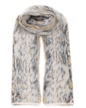 forte_forte Forte_Forte Scarf With “Plumes De Python” Jacquard Motif - White