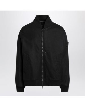 Stone Island Wool-Blend Zip Jacket - Black