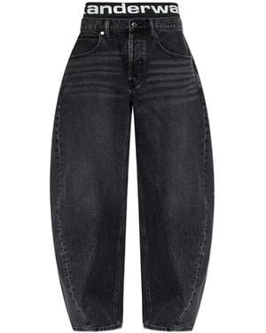 Alexander Wang Blow-Up Jeans With Logo Bike Short Waistband - Blue