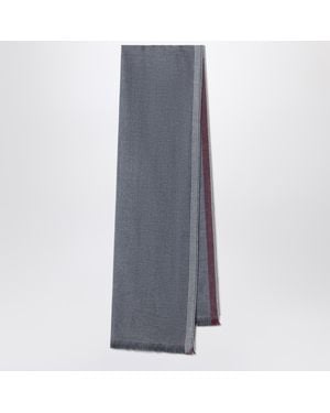 Brunello Cucinelli Dark/Burgundy/Sand Scarf - Gray