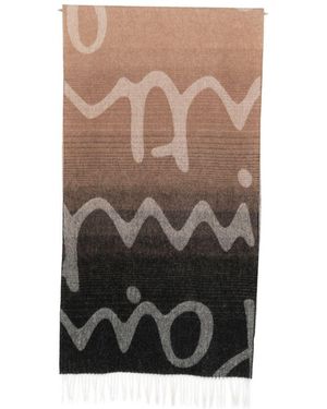 Paul Smith Logo Wool Scarf - Natural