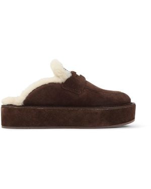 Miu Miu Suede Sabot - Brown