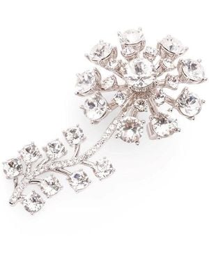 Self-Portrait Crystal Brooch - White