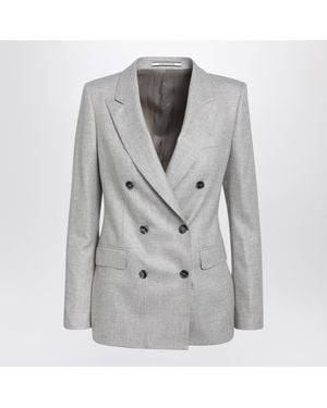 Tagliatore Double-Breasted Pearl Jacket - Gray
