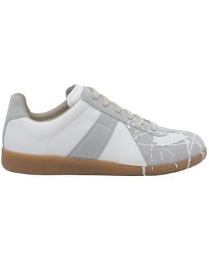 Maison Margiela Replica Sneakers With Paint Splatter Effect - Gray