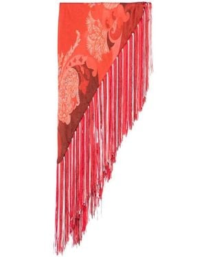 Etro Foulard With Fringe 50X50 - Red