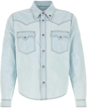 Versace Shirt Denim Non - Blue