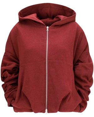 Dries Van Noten Draped Cotton Jersey Sweatshirt - Red