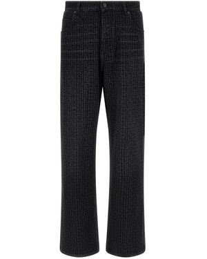 Balmain Monogram Pattern Jeans - Black