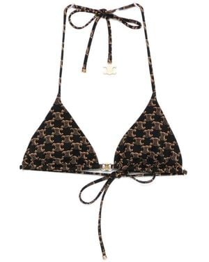 Celine Triomphe Bikini Top - Black