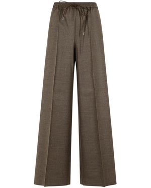 Max Mara Pantone' Mud-Colored Wool Batavia Pants - Brown