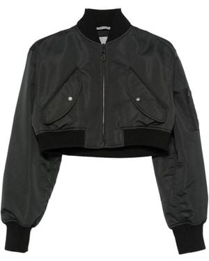 Balenciaga Cropped Bomber Jacket - Black