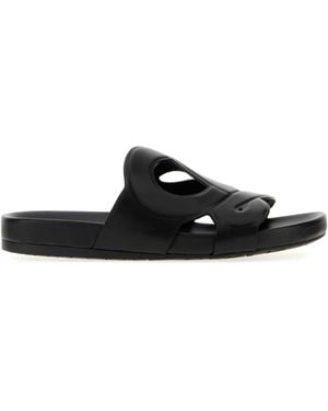 Loewe Paula's Ibiza Leather Paula S Ibiza Ease Monogram Slippers - Black