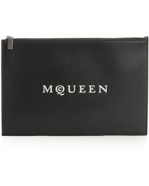 McQueen Mcqueen Mcqueen Leather Clutch - Black