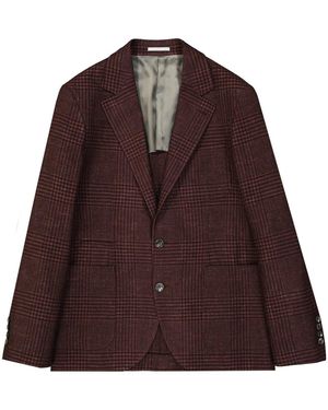 Brunello Cucinelli Tartan Wool Jacket - Brown