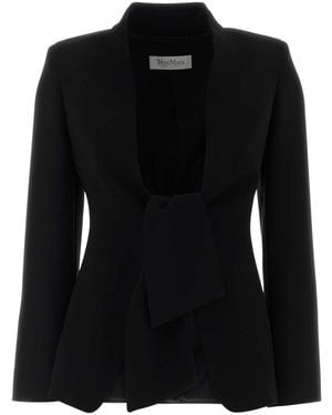 Max Mara Crepe Polo Blazer - Black