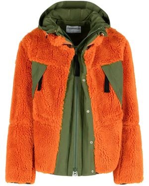 Sacai 'Sherling' Wool Blend Jacket - Orange