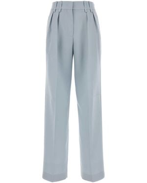 Jil Sander Pastel Light Wool Palazzo Pant - Blue
