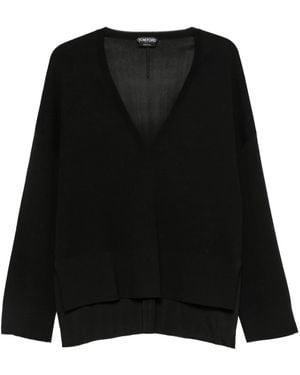Tom Ford Pullover Con Scollo A V - Black