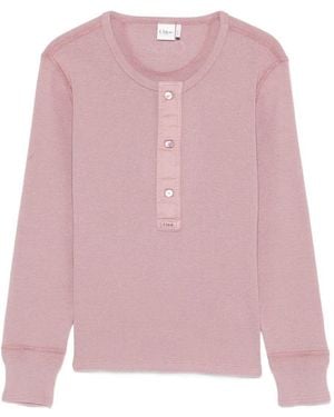 Chloé Henley Cotton Top - Pink