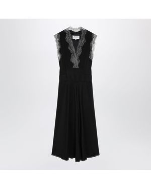 green emerald velvet dress Asymmetric Silk Lace Dress (S52CT0785-M35244-512-LIGHT-BLU) main image 0