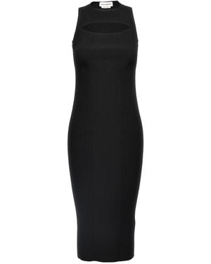 McQueen Mcqueen Ribbed Knit Dress - Black