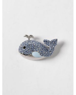 Weekend by Maxmara Metal Brooch With Rhinestones - Blue