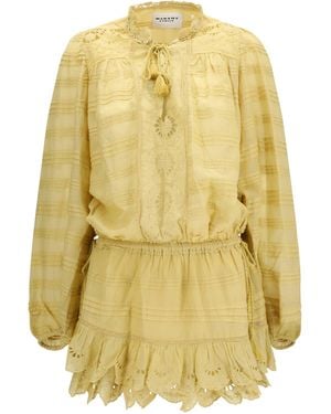 Isabel Marant Marant Etoile Preya Short Cotton Dress - Yellow